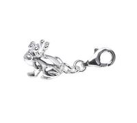 925 Sterling Silver Fairy Tale Frog Prince with Crown Dangle Clasp European Lobster Clip On Charm