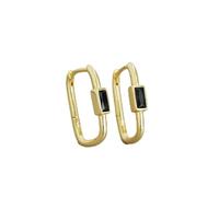 925 Sterling Silver Fashion Square Green Zircon Bohemian Hoop Earrings For Women Simple Elegant Statement Party Jewelry