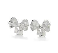 925 Sterling Silver Flat Back Bow Stud Earrings for Women, Minimalist Tiny Studs, Hypoallergenic Sleep Earrings, Birthday Gifts for Her, Jewelry Gift Box Included