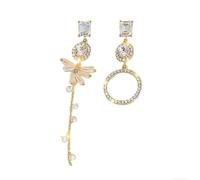 925 Sterling Silver Flat Back Earrings for Women, Asymmetrical Drop Design with Crystal Accents, Birthday Gifts for Her, Jewelry Gift Box Included