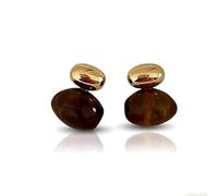 925 Sterling Silver Flat Back Earrings for Women, Minimalist Brown Stone Studs, Hypoallergenic Everyday Jewellery, Birthday Gifts for Her, Jewelry Gift Box Included