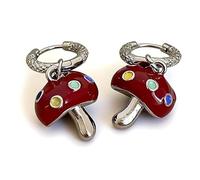 925 Sterling Silver Flat Back Earrings for Women, Minimalist Mushroom Studs, Hypoallergenic Nickel Free Jewellery, Birthday Gifts for Her, Jewelry Gift Box Included