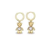 925 Sterling Silver Flat Back Earrings with Gold Plated Teddy Bear Charm, Hypoallergenic Nickel Free Studs for Sensitive Ears, Ideal Birthday or angs for Her, Jewelry Gift Box Included