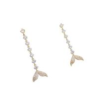 925 Sterling Silver Flat Back Earrings with Mermaid Tail Design, Hypoallergenic Sleep Earrings for Sensitive Ears, Birthday Gifts for Her with Jewelry Gift Box Included