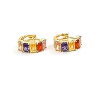 925 Sterling Silver Flat Back Earrings with Multi-Coloured Cubic Zirconia, Hypoallergenic Sleep Earrings for Sensitive Ears, Minimalist Tiny Studs, Birthday Gifts for Her, Jewelry Gift Box Included