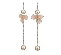 925 Sterling Silver Flat Back Earrings with Pearl and Cherry Blossom Design, Hypoallergenic Sleep Earrings for Sensitive Ears, Birthday or Anniversary Jewellery Gifts for Women, Gift Box Included