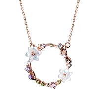 925 Sterling Silver Flower Loop Pendant Necklace Fashion Classic Circle Necklace For Women Luxury Jewelry