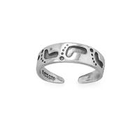 925 Sterling Silver Footprints in The Sand toe ring Oxidized Will Complete Your Seaside Look 16-toe ring for Women