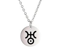 925 Sterling Silver for Men and Women, Planet Symbol Amulet Small Charm Jupiter, Pluto Alchemical Symbols, Saturn Necklace Gold
