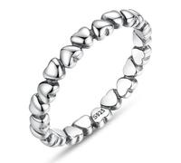 925 Sterling Silver Forever Love Heart Finger Ring Original Jewelry Gift Stackable Bague Jewelry
