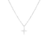 925 Sterling Silver Four Point Star Necklace for Women - Dainty Sparkle Celestial Charm Pendant on Delicate Chain - Minimalist Shiny Geometric Jewelry Gift for Her, Simple Layering Everyday Wear