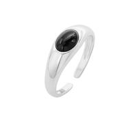 925 Sterling Silver Gemstone Rings For Women Men Statement Natural Gemstone Band Wedding Promise Cocktail Band For Women Jewellery Gifts With Box, 14# Black Onyx Ring