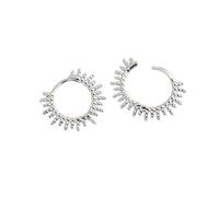 925 Sterling Silver Geometric Small Beads Circle Stud Earrings For Fashion Women Rock Punk Jewelry Accessories