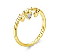 925 Sterling Silver Glittering Heart Clear Cz Anel Female Ring Women Wedding Engagement Jewelry