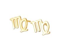 925 Sterling Silver Gold Plated Star Sign Stud Earrings -Virgo (23Rd August - 22Nd September) - Zodiac Constellation Horoscope Celestial Astrology Jewellery - Women Men Gift
