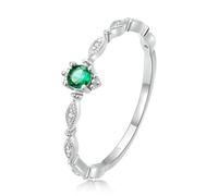 925 Sterling Silver Gold Women Ring Inlaid With Green Zirconium Fine Jewelry Trendy Tail Ring Wedding Gift