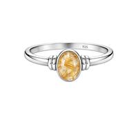 925 Sterling Silver Golden Rutile Marquise Shape Gemstone Ring Simple Elegant Everyday Handmade Jewelry R-1913AM_M 1/2
