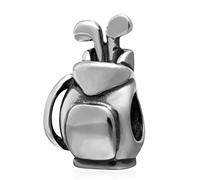 925 Sterling Silver Golf Bag Charm for Pandora Bracelet - Sport, Ball, Travel Vacation, Birthday