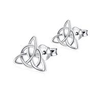 925 Sterling Silver Good Luck Irish Triangle Vintage Triquetra Celtic Knot Stud Earrings for Women