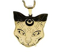 925 Sterling Silver Goth Wicca Black Cat Necklace For Women, Heptagram Witchcraft Charm - Halloween Necklace, Jewelry, Choker Women