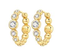 925 Sterling Silver Gradient Bubble Hoop Earrings for Women