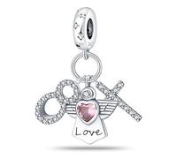 925 Sterling Silver Guardian Angel Cross Infinity Trinity Dangle Bead Charm For Pandora Bracelets Charms Necklace | Cubic Zirconia | Gift Boxed