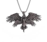 925 Sterling Silver Guardian Wings Crystal Pendant Archangel Saint Gabriel Paladin Necklace Men and Women Christian Charm Jewelry - Necklace, for Girls,