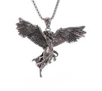 925 Sterling Silver Guardian Wings Crystal Pendant Archangel Saint Gabriel Paladin Necklace Men and Women Christian Charm Jewelry - Necklace, for Girls,