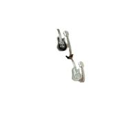925 Sterling Silver Guitar Violin Style Music Concert Cocktail Party Evening School Graduation Ring High Polish Tarnish Resistant Comfort Fit Open Adjustable Ring for Women Men 2PCS