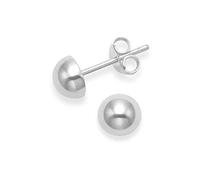 925 Sterling Silver Half Dome Ball stud earrings with flat back - Size: 6mm x 4mm high. Gift boxed. MUCH SMALLER THAN SHOWN. 5293