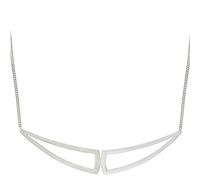 925 Sterling Silver Half Satin Geometric Triangle Contemporary Necklace, 42+3cm Extender