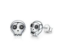 925 Sterling Silver Halloween Skeleton Skull Stud Earring For Women Party Fashion Jewelry Earrings