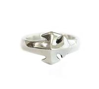 925 Sterling Silver Handmade Simple Cross Ring Punk Jewellery TA110A UK Size N½~Z4 (UK S½ (60.8mm))