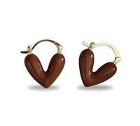 925 Sterling Silver Heart Flat Back Earrings for Women, Minimalist Resin Studs, Birthday Gift for Her, Jewelry Gift Box Included