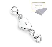 925 Sterling Silver Heart Magnetic Jewelry Clasps Magnetic Necklace Clasps and Closures Sterling Silver Double Bracelet Necklace Lobster Clasp