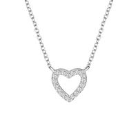 925 Sterling Silver Heart Necklace for Women - Gift for Wife, Girlfriend, Mother, Daughter, Sister, Boyfriend, Birthday, Valentine's Day, Mother's Day, Anniversary - Free Gift Box - Finished, 45 cm +