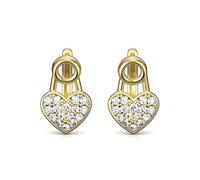925 Sterling Silver Heart Shape Flat Back Earrings with Cubic Zirconia, Minimalist Tiny Studs for Sensitive Ears, Gift Box Included