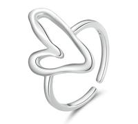 925 Sterling Silver Heart Stackable Rings For Women, Love Valentines Statement Band Ring