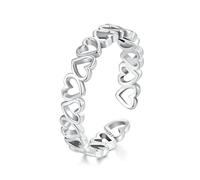 925 Sterling Silver Heart Stackable Rings For Women, Love Valentines Statement Band Ring
