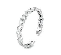 925 Sterling Silver Heart Stackable Rings For Women, Love Valentines Statement Band Ring