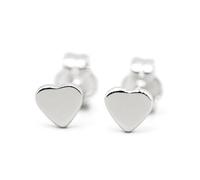 925 Sterling Silver Heart Stud Earrings, Flat Heart Studs, Tiny Heart Earrings, Silver Love Studs, Gift For Her