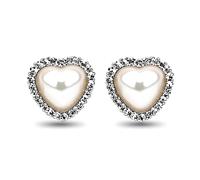 925 Sterling Silver Heart Stud Earrings with Cubic Zirconia, Flat Back Earrings for Sensitive Ears, Hypoallergenic Sleep Earrings, Minimalist Tiny Studs, Birthday Gifts for Her, Jewelry Gift Box Incl