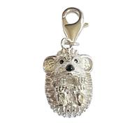 925 Sterling Silver HedgeHog | Rose Gold DragonFly | 24ct Gold Plated Buzzing Bees Clip-on Lobster Clasp Charm | For Linked Chain Bracelets or Necklace | Gift for Women (HedgeHog)