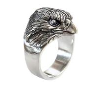925 Sterling Silver High Details Eagle Ring Punk Jewellery TA250A UK Size N½~Z4 (UK X½ (67.2mm))