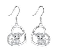 925 Sterling Silver Highland Cow Earrings for Women Scottish Cattle Dangle Earrings Boho Farmhouse Jewelry Gift, Hypoallergenic French Hook, Lightweight