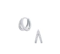 925 Sterling Silver Hoop Earrings Turquoise Double Row Zircon Huggie Earrings Fine Jewelry For Women Gifts