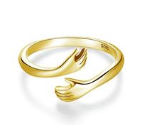 925 Sterling Silver Hug Warmth And Love Hand Adjustable Ring For Women Party Jewelry, His Big Loving Hugs Ring 3 Colors