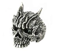 925 Sterling Silver Huge Demon Skull Ring Punk Jewellery TA160A UK Size P½~Z5 (UK Z+3 (72.3mm))