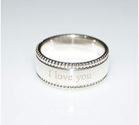 925 Sterling Silver I LOVE YOU 6mm Band Ring Sizes G-Z Gift Boxed (Y)