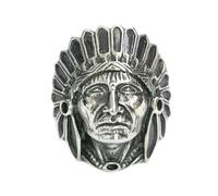 925 Sterling Silver Indian Chief Ring Mens Punk Jewellery TA196A UK Size N½~Z4 (UK Q½ (58.3mm))